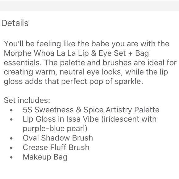 Morphe Whoa La La Lip & Eye Set + Bag - Picture 11 of 11